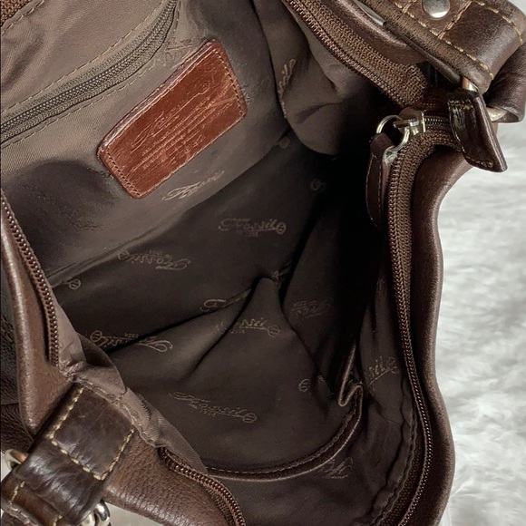 FOSSIL brown crossbody leather bag - Picture 5 of 8